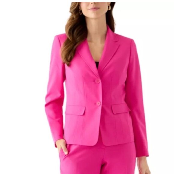 Le Suit Jackets & Blazers - NWT Le Suit Two Button Seamed Jacket in Lipstick Pink. Size 14